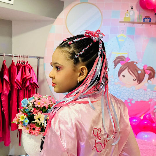 Penteado trança com fita